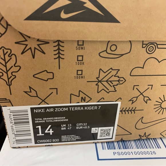 Nike Air Zoom Terra Kiger 7 Athletic Orange Trail Running Shoes Men Sz - Picture 10 of 10